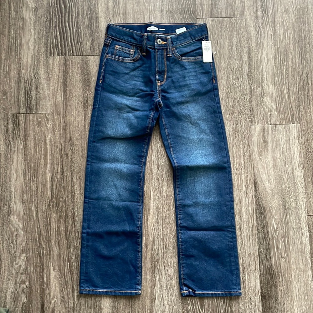 Old Navy Straight, dark wash jeans, boys size 8